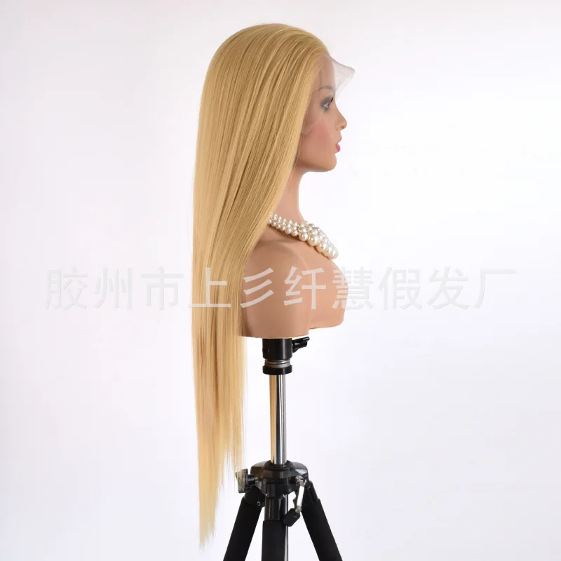 Парик ручной вязки женские длинные прямые синтетические парики из льна и