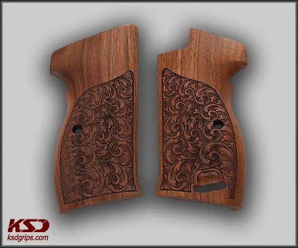 

Ksd SIG P210 P210-5 Sport / P210-6 Sport Model Compatible Walnut Grip (with magazine release on top, with lanyard ring)