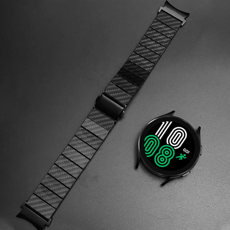 

No Gaps Carbon Fiber Strap For Samsung Galaxy Watch 5 4 44mm 40mm Bracelet Watchband for Samsung Galaxy 5 Pro 45mm Correa Strap