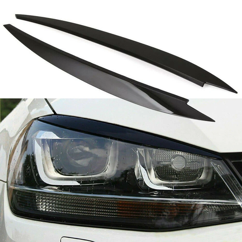 

Cover Trim Headlights Trim 2PCS ABS BLACK Car Accessories Car Parts Trim For MK7 GTD 2013+ Models 100% Brand New