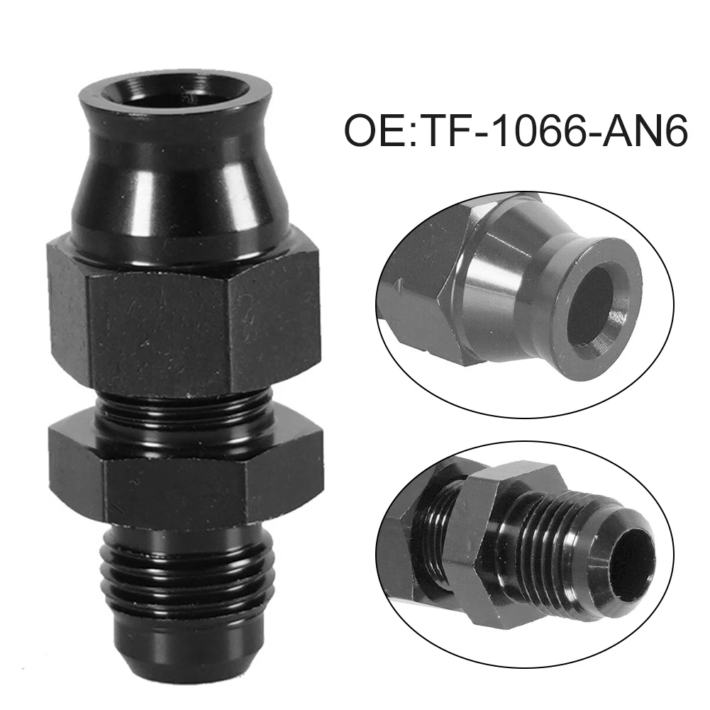 

1pcs High Quality AN6 To 3/8" Male Flare Aluminum Alloy Fuel Hardline Tube Fitting Adapter Connector Black TF-1066-AN6