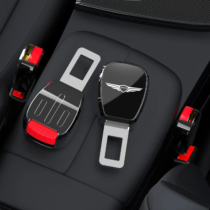 Фото Car Seat Belt Clip Extender Metal Badge Lock Buckle For Genesis G80 GV70 GV80 GV60 G70 Essentia Neolun G90 GV90 X Car №3