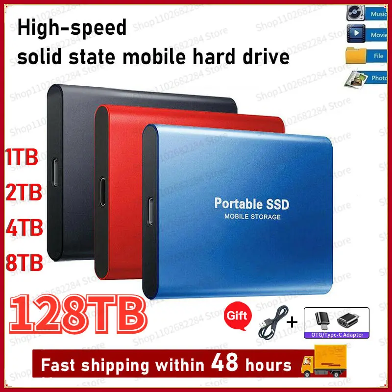 SSD 128/8tb High Speed Mobile Solid State Drive Hard Drive For Lap Storage Device TYPE-C Original External Hard Drive USB3.1 HDD