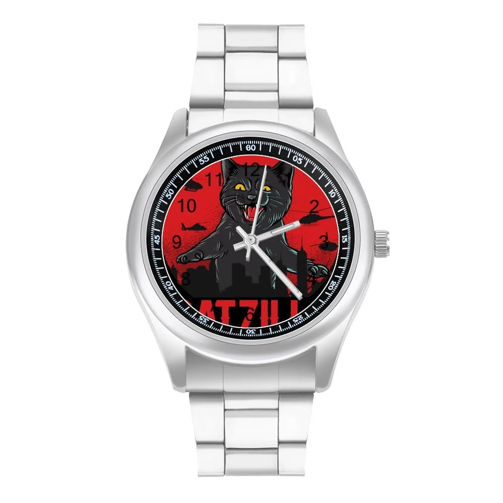 

Catzilla Quartz Watch Japan Kaiju Monster Kawai Anime Vintage New Modern Wrist Watch Steel Boys Travel Photo Wristwatch