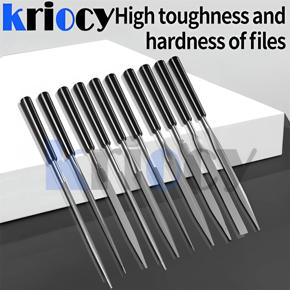 Набор Металлических Игольчатых Напильников С Точильным Камнем Деревянные