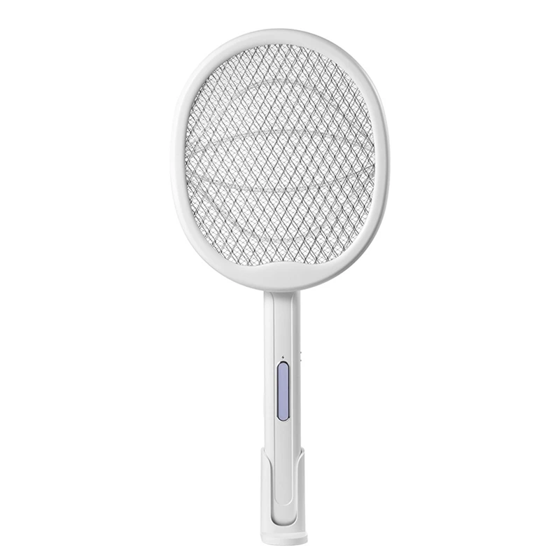 

Fly Swatter, Fold Mosquito Zapper Handheld Mosquito Zapper Killer 3000 Volt Insect Fly Trap,Fly Zapper Racket, White