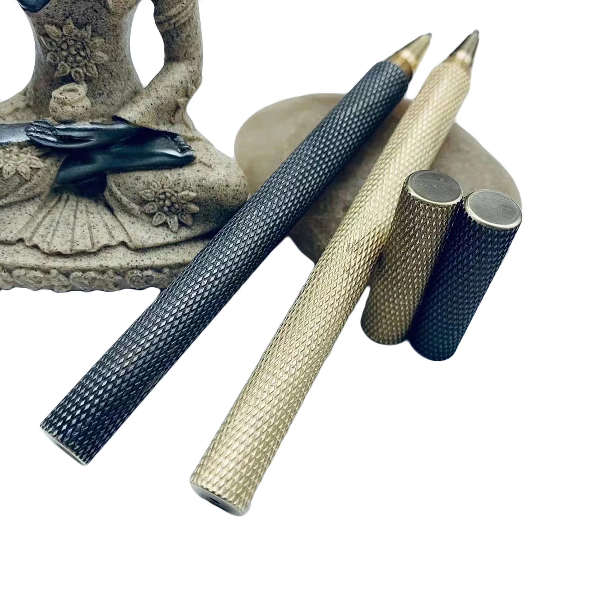 Суперпростая дизайнерская латунная ручка с граненым узором карманная для