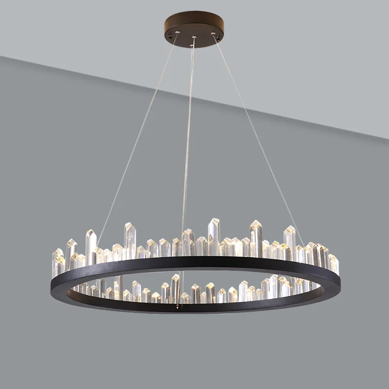 

Nordic Crystal Chandelier Living Room Restaurant Postmodern Simple Atmospheric Lamps Creative Light Luxury Model Room Lamp