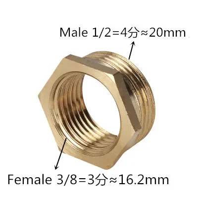 

Латунная Шестигранная штуцер для трубы 1/8 1/4 3/8 1/2 3/4 F к M, Резьбовая редукция, медный водопроводный газ, переходник, соединитель