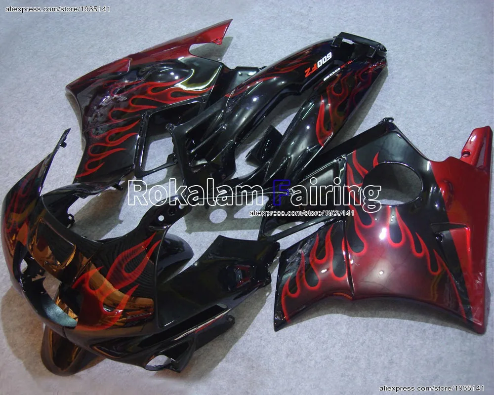 Хит продаж Набор для Honda CBR600F2 с красным пламенем АБС-пластик аксессуары CBR 600F2 91 92 93