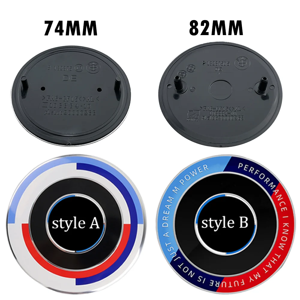 

2pcs 82mm 74mm 45mm front/rear boot badges hood trunk Emblem logo for bmw E46 E39 E38 E90 E60 Z3 Z4 X3 X5 X6 G30 G31 G38 G11 G12