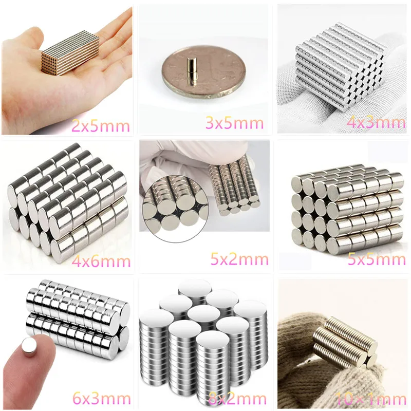 

Маленькие круглые магниты 2x5,3x5,4x3,5x1,5x4,6x6,8x2,10x1 мм Мощный Неодимовый Постоянный дисковый магнит N35 редкоземельные Imanes De Neodimio