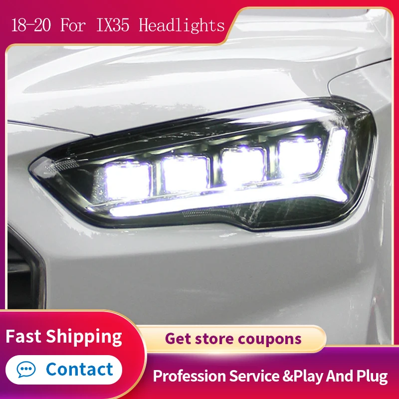 

Automotive Headlights for Hyundai IX35 LED Headlight 2018-2020 New Tucson LED Head Lamp DRL Signal Projector Lens Car Styling