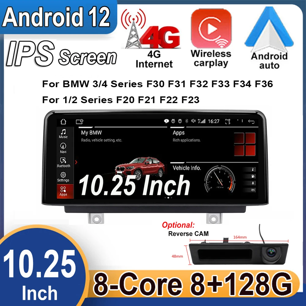 

10.25" Android Auto Radio For BMW 3/4 Series F30 F31 F32 F33 F34 F36 1 / 2 Series F20 F21 F22 F23 Car Multimedia GPS Navigation