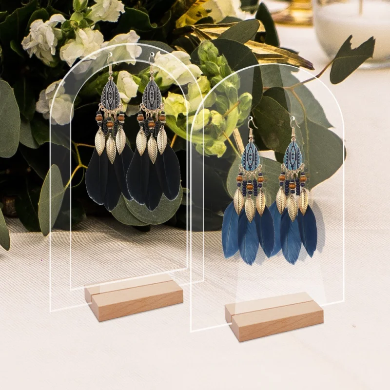 

[Home Decorations] BT067-073 Cross-Border Desktop Jewelry Ear Studs Earring Pendant Table Storage Jewelry Display Stand Wooden B