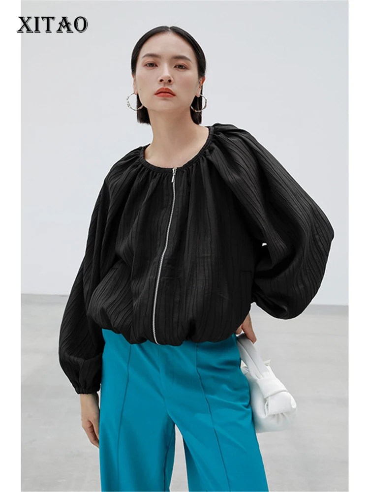 

XITAO Women Jacket Fashion Women Small Fresh Casual Style Full Sleeve 2022 Pleated New Jacket Coat Autumn Elegant WLD8514