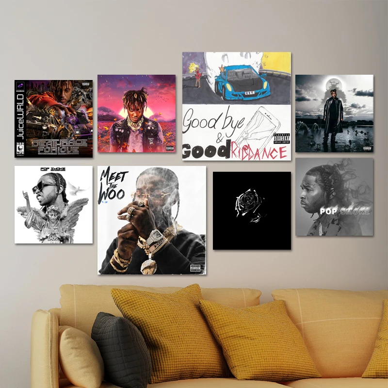 

Juice Wrld Album Poster Hiphop Musician Rapper Pop Smoke Poster Meet the Woo Stickers Bars Club Cafe Room Music Art Wall Decor