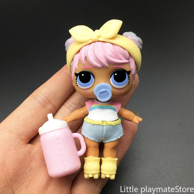 

Оригинальные фигурки LOL, неоновые модели экшн-кукол, светящиеся, блестящие, модные, одеваются, сестра, маленькая девочка, игровой домик, игру...