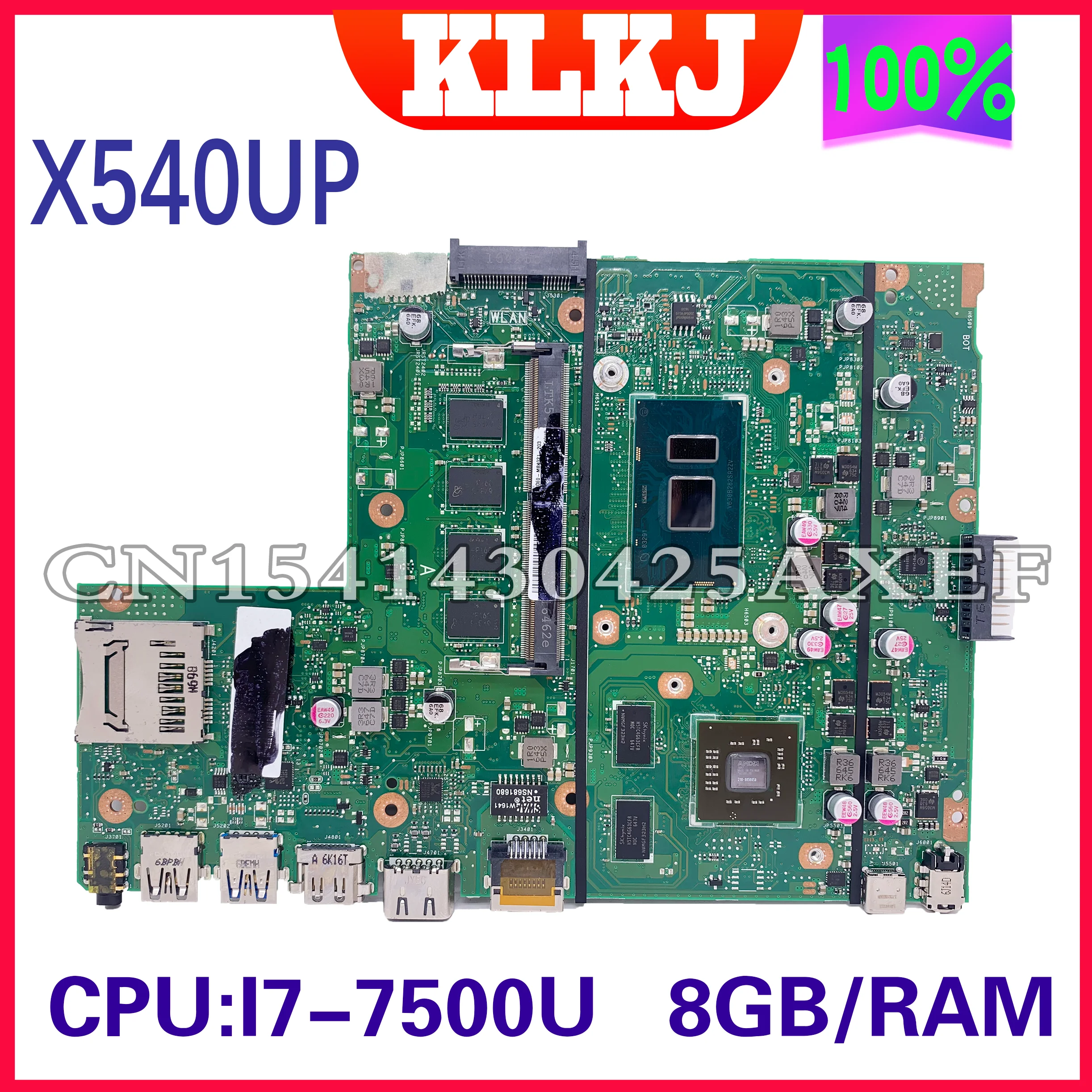 

Материнская плата Dinzi X540UP для ноутбука ASUS VivoBook R540UP R540U X540U F540U, системная плата с 8 Гб-ОЗУ, Φ 100%, тест ОК