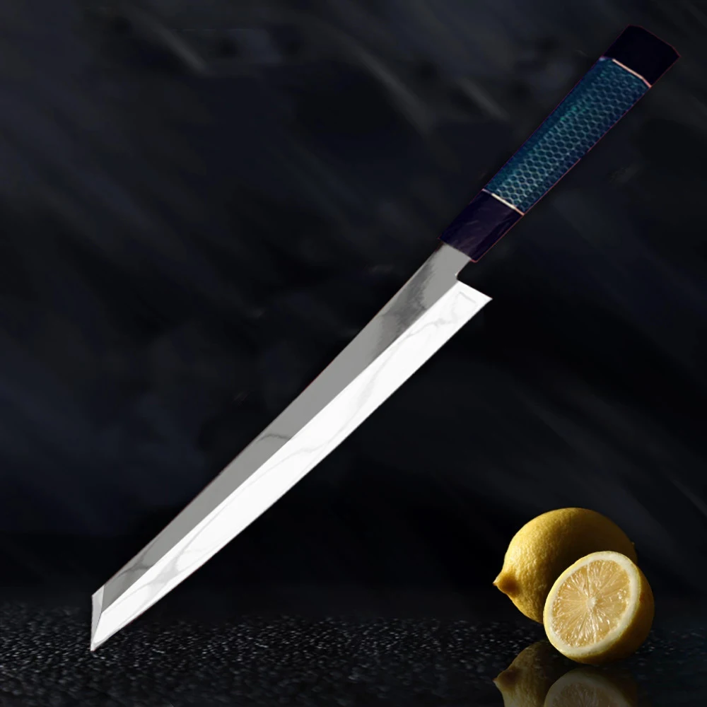 11 Inch Sashimi Knife VG10 Steel Single-Edged Cutter Ham Sushi Cleaver Fish Kiritsuke Yanagiba Kitchen Knife Octagonal Handle