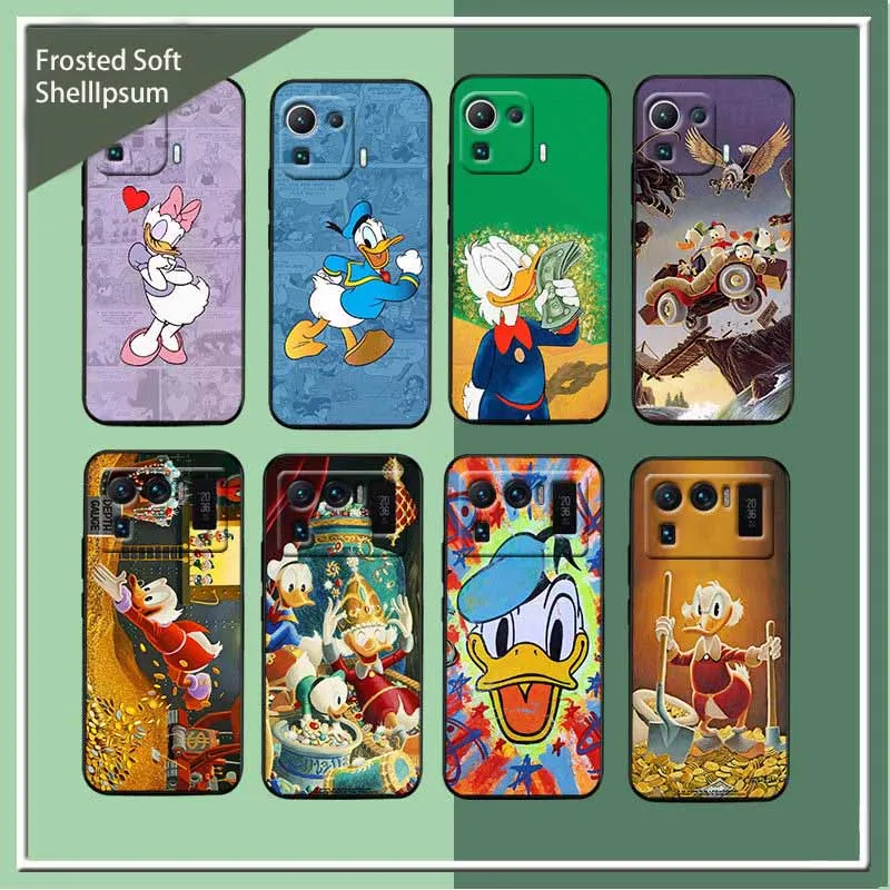 

Disney Donald Duck Cartoon Original Phone Case for Xiaomi Mi 11 Pro Lite Ultra Shockproof Liquid Black Edge Silicone Soft Shell