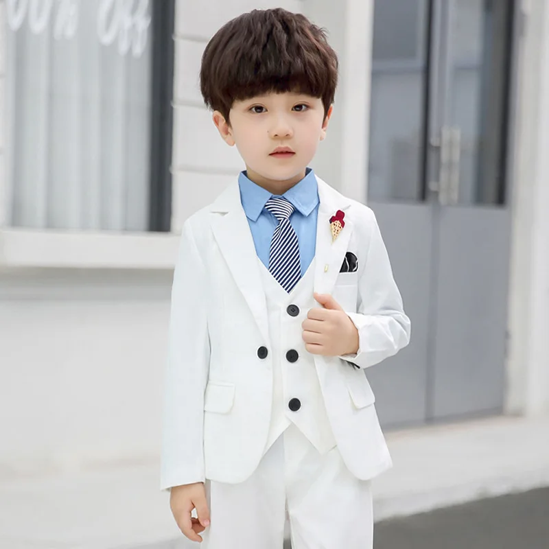 

Spring Autumn Formal Boys Suits for Weddings Children Party Host Costume Wholesale Clothing 3Pcs/Set Blazer Vest Pants boys sets