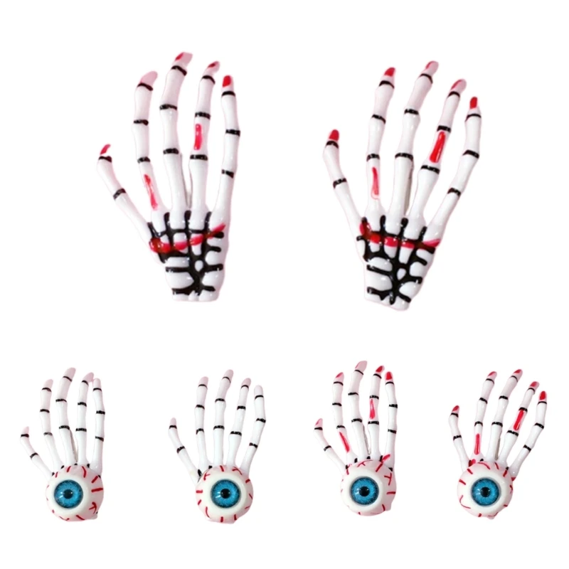 

2PCS Y2k Hand Bone Hair Clip Lady Halloween Costume Headpiece Head Accessories