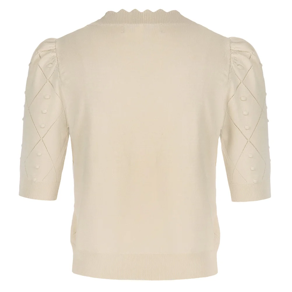 Женский короткий кардиган на пуговицах с V-образным вырезом