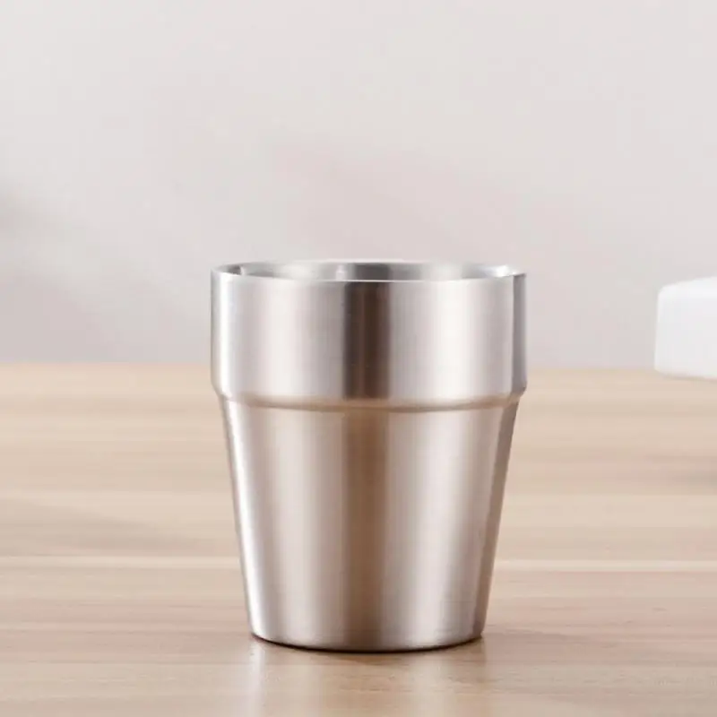 

Hot Sale Double Stainless Steel Mug 175/260/300/480 Ml Metal Cold Beer Mug Bar Party Coffee Cup Milk Tea Lemon Juice Cup