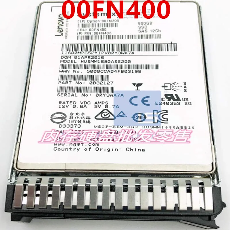 

Original Almost New Solid State Drive For LENOVO X3650 M5 X6 800GB 2.5" SSD SAS For 00FN399 00FN400 00FN403