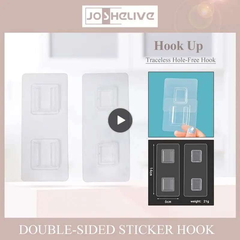 

Double Sided Adhesive Wall Hooks Wall Hanger Transparent Suction Cup Sucker Hook Double-Sided Adhesive Wall Hooks Kitchen Tools