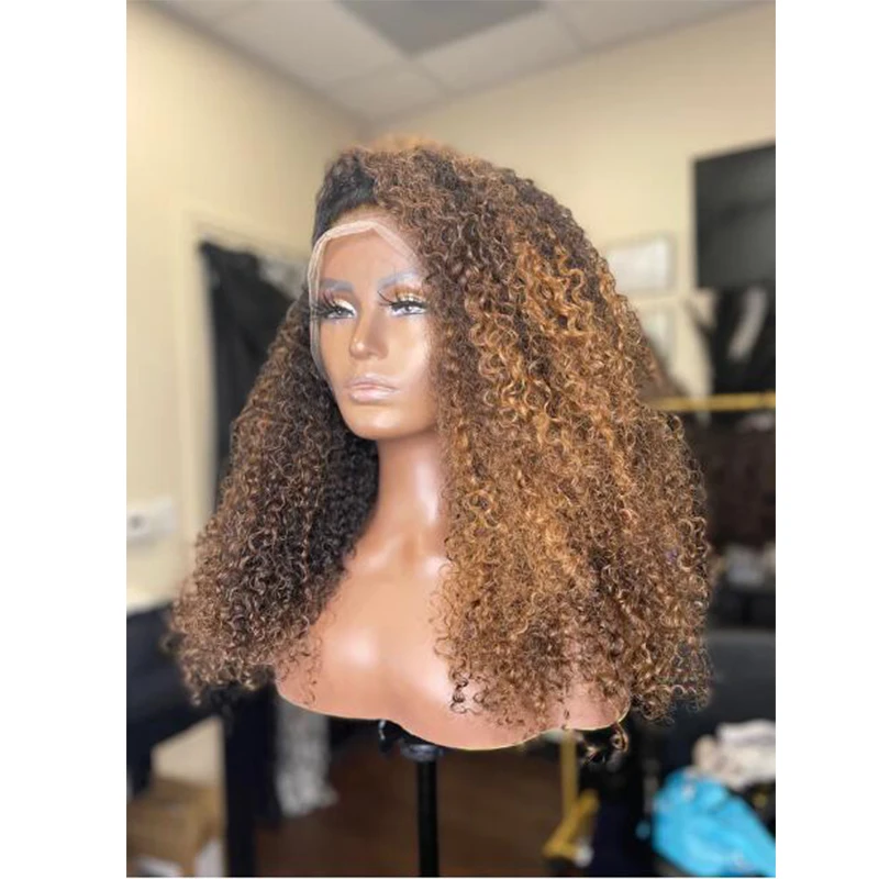 

180 плотность мягкие натуральные волосы Омбре блонд 26 "длинный кудрявый кружевной передний парик для женщин BabyHair безклеевые предварительно выщипанные ежедневно