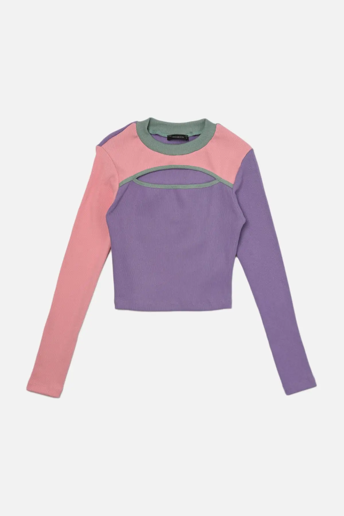 

Trendyol With Color Block Cut Out Detail Knitted Blouse TWOAW22BZ0409