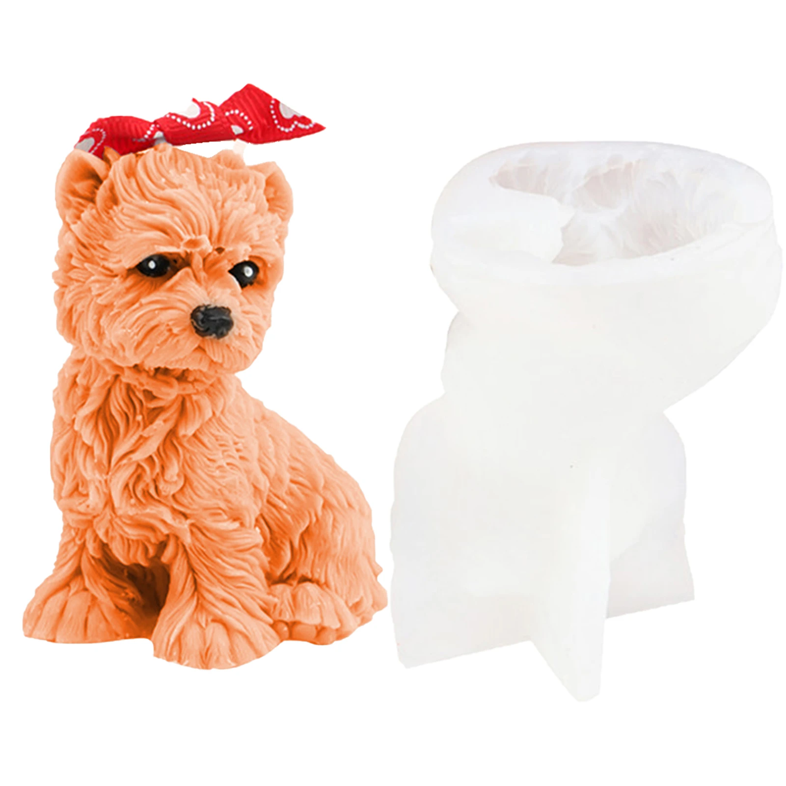 

New 3D Poedel Kaars Siliconen Mal Leuke Hond Teddy Puppy Gips Cement Hars Handgemaakte Zeep Mallen Kaars Maken Levert Home Decor