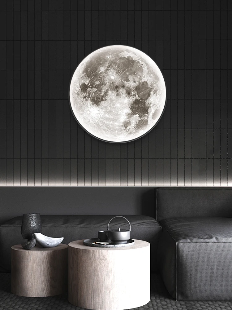 

Moon Wall Lamp Modern Minimalist Wall Painting Lamp Living Room Background Wall Light Luxury Decorative Lamp