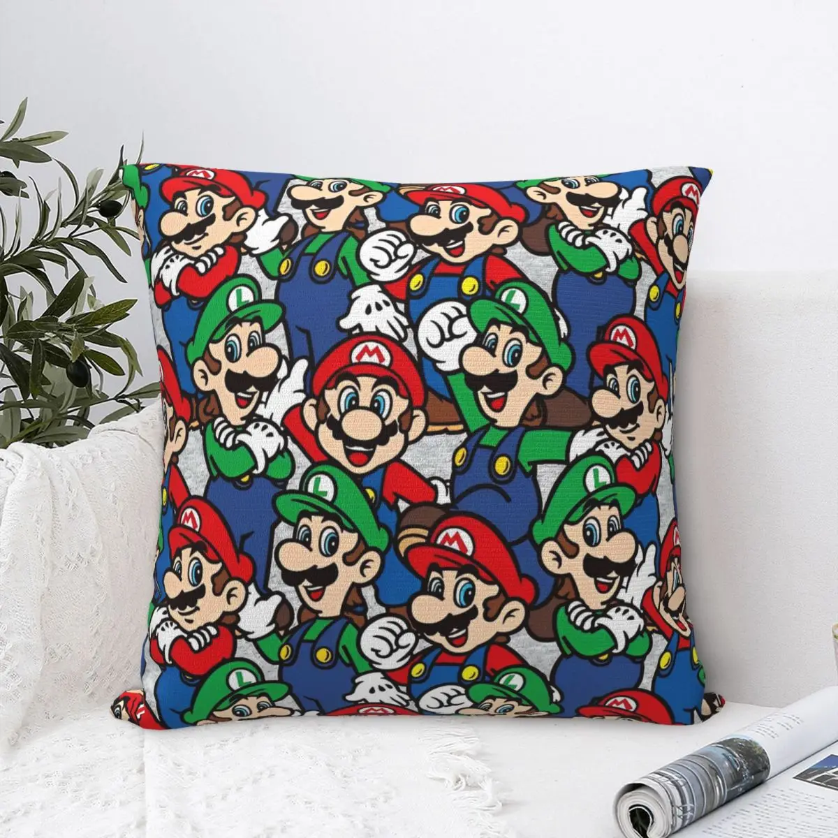 Супер мультяшная Подушка M-Marios с принтом искусственная подушка Мягкая Наволочка