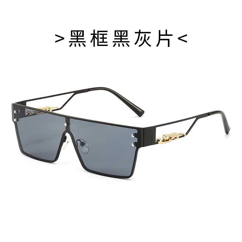 

New Rivet One-piece Sunglasses Men Semi Rimless Rectangle Special Men Sunglasses Metal Retro Sun Glasses Men Vintage Gafas