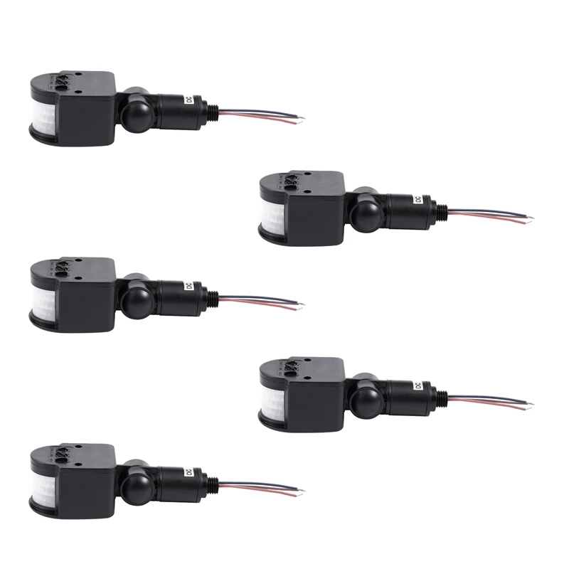 

Promotion! 5X Outdoor 12V DC Automatic Infrared PIR Motion Sensor Switch For LED Light, Black