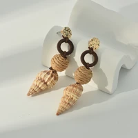new retro conch shell earrings fashion beach sea holiday bohemian style jewelry alloy dangle earrings for womens girls