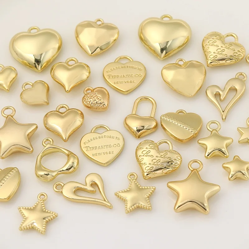

Smooth love star Pentagram simple alloy accessories diy handmade jewelry earrings necklace pendant material