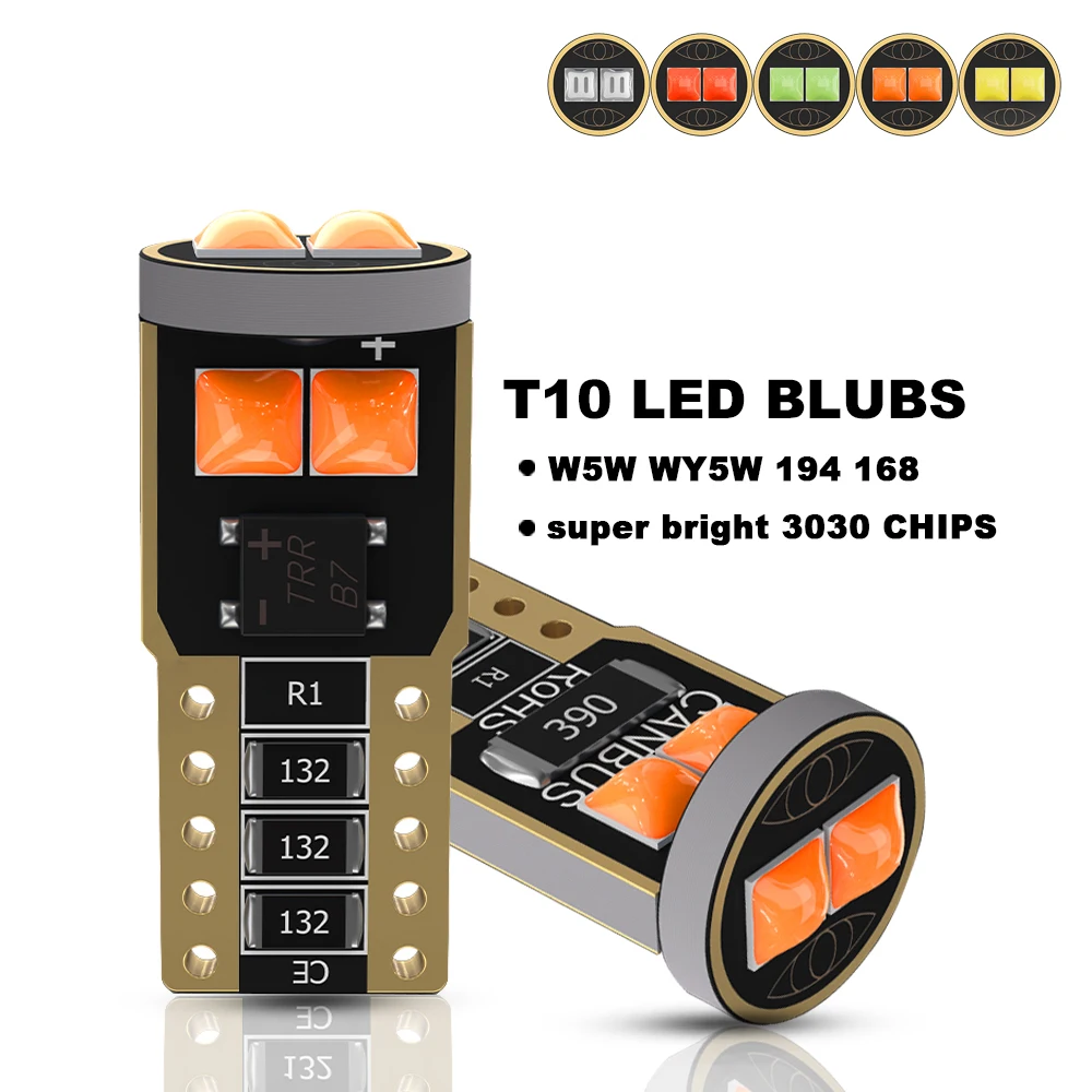 

2/10 шт. новые светодиодные лампы T10 W5W 194 168 6SMD 3030 Canbus для освесветильник номерного знака автомобиля, верхнее освещение салона, ламсветильник д...