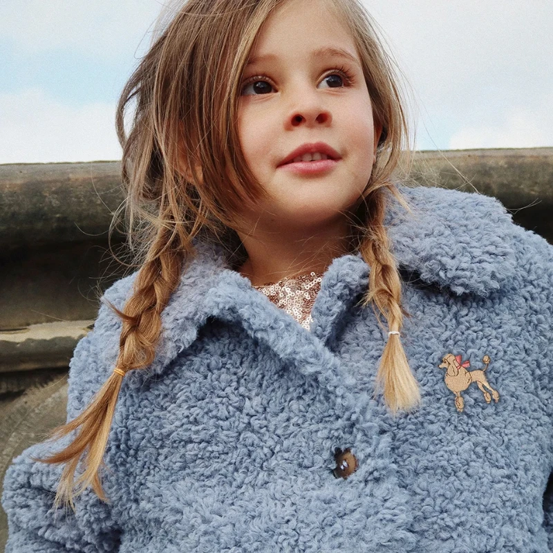 Одежда для маленьких девочек 2024 новая зимняя брендовая флисовая теплая одежда KS