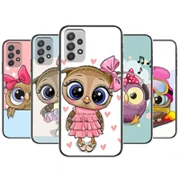 baby owl lover winter phone case hull for samsung galaxy a70 a50 a51 a71 a52 a40 a30 a31 a90 a20e 5g a20s black shell art cell c