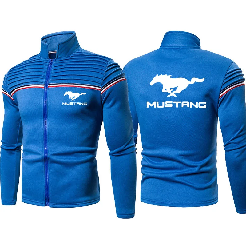 

NEW Autumn Men's jackets Mustang logo Wrinkled shoulders Men's Sport Jacket tops Cotton casual trend Men's zipper jacket W
