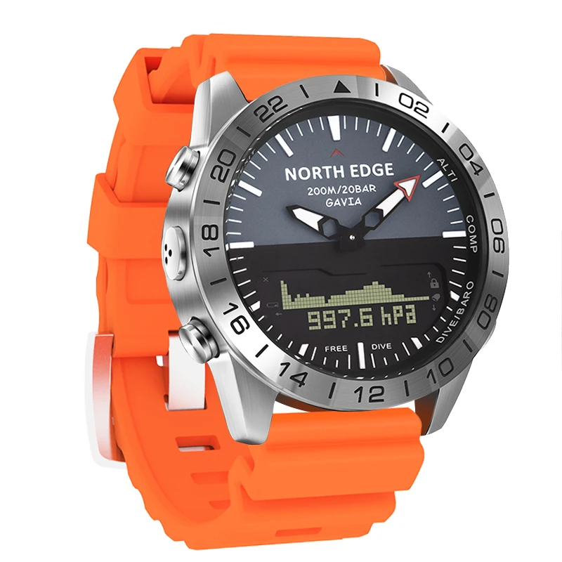 North Edge GAVIA деловые Смарт-часы, роскошные полностью стальные спортивные цифровые водонепроницаемые Смарт-часы с высотомером и компасом