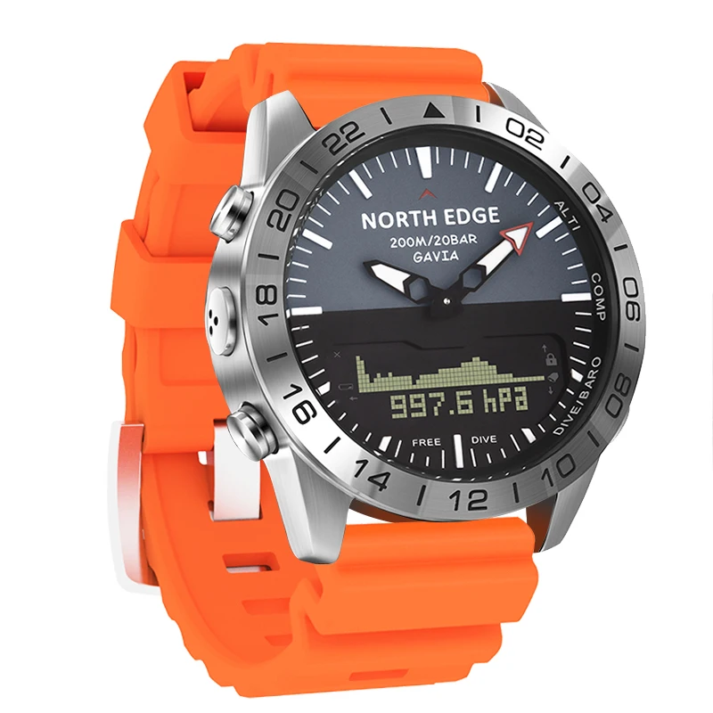 

North Edge GAVIA деловые Смарт-часы, роскошные полностью стальные спортивные цифровые водонепроницаемые Смарт-часы с высотомером и компасом