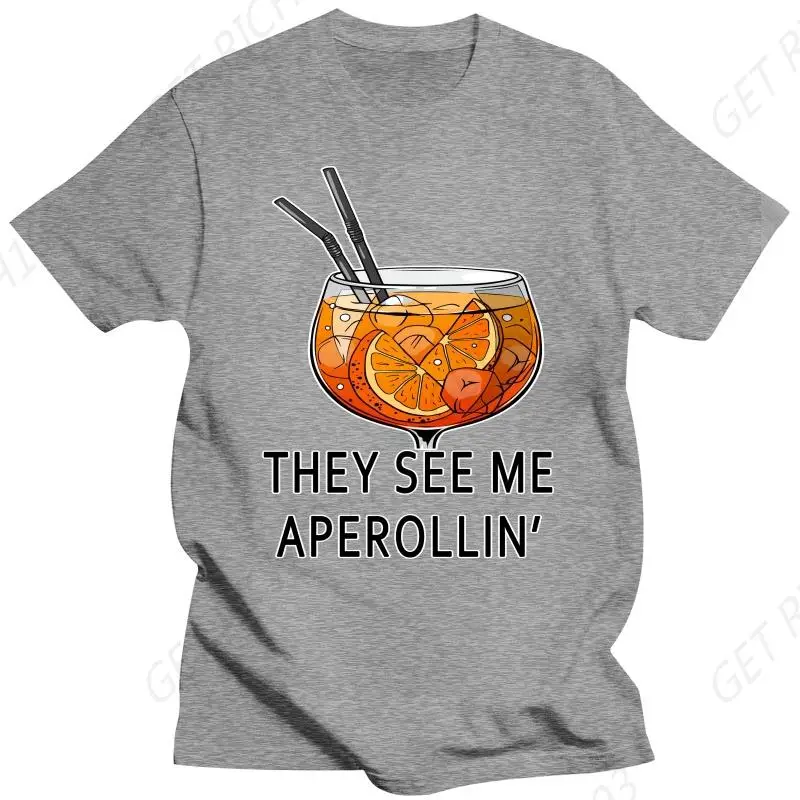 Футболка They See Me Aperollin забавная вечерние футболка для напитков и любителей питья