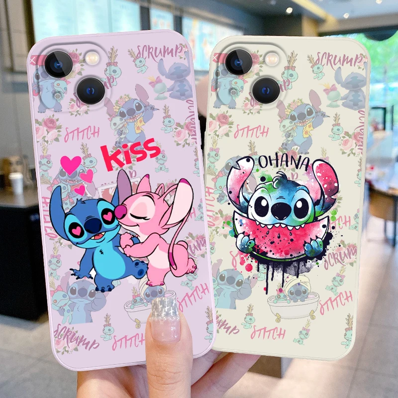 

Super cute pattern Stitch Disney For Apple iPhone 14 13 12 mini XS XR SE 11 8 7 Pro Max Liquid Silicone Phone Soft Case Cover
