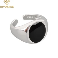 xiyanike vintage black round open cuff rings for women girl 2022 new fashion trendy jewelry gift party wedding %d0%ba%d0%be%d0%bb%d1%8c%d1%86%d0%be %d0%b6%d0%b5%d0%bd%d1%81%d0%ba%d0%be%d0%b5