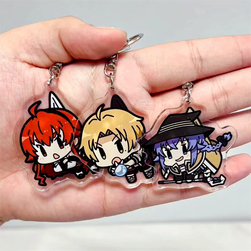 

Mushoku Tensei Jobless Reincarnati Keychain Acrylic Pendant Roxy Rudeus Sylphiette Figure Pendant Keyring Collection Gift